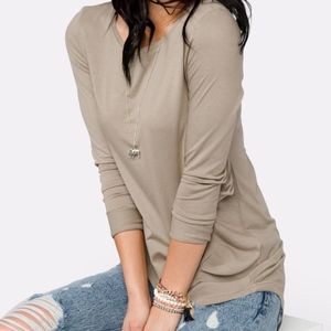 Fig & Lily Long Sleeve Tunic Top T-shirt Blouse